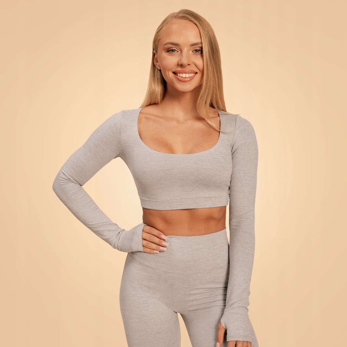 GymBeam Damski Top Sportowy Sense Grey L