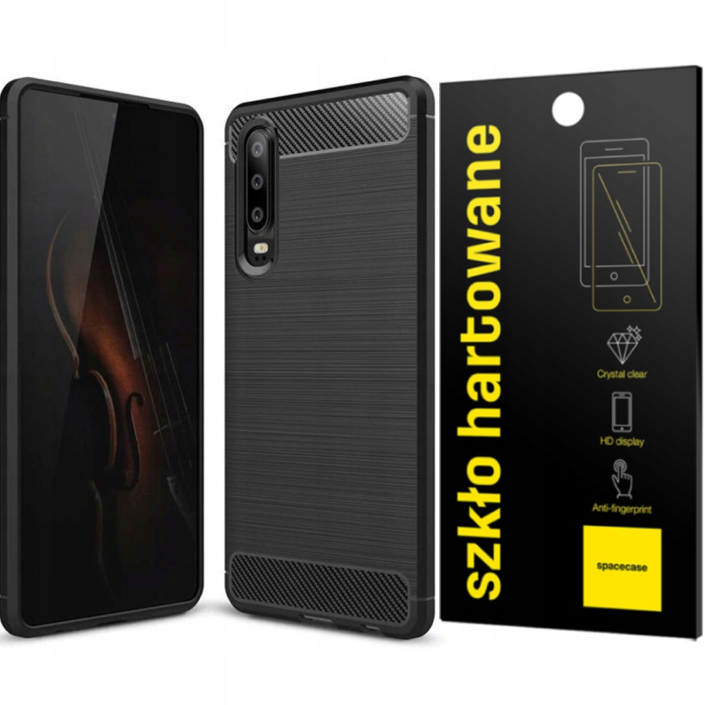 

Etui Pancerne Carbon do Huawei P30 Pełne Szkło