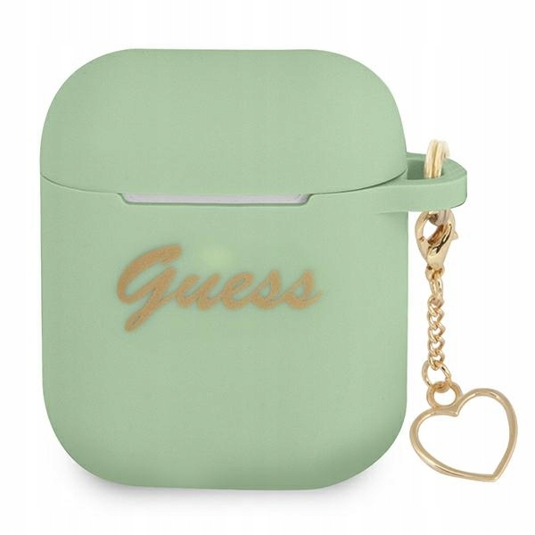 Etui Guess Silicone Charm Heart Collection na AirPods 1/ 2 zielone Guess