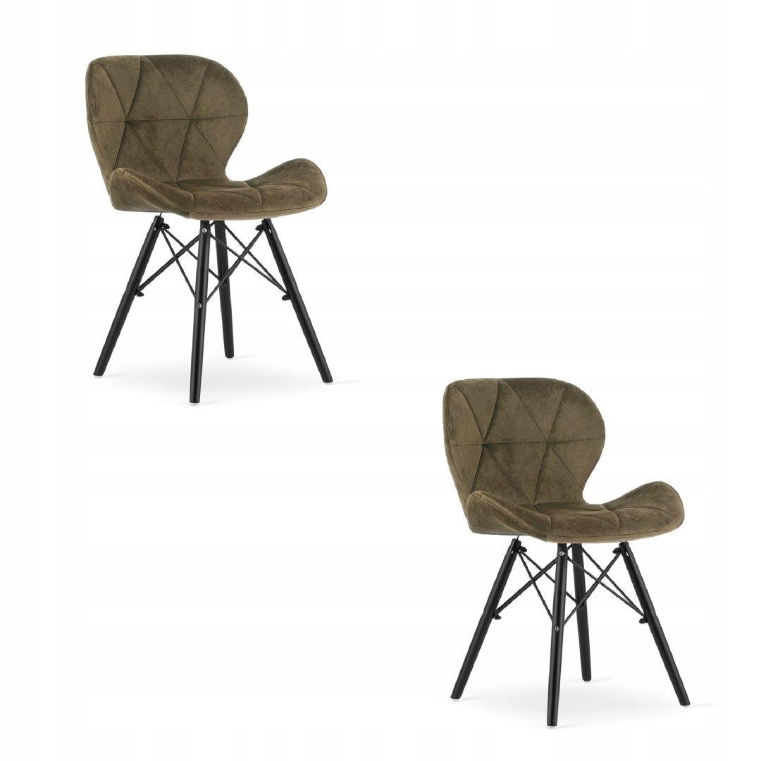 Stolička Lago Zamat hnedá čierne nohy x 2