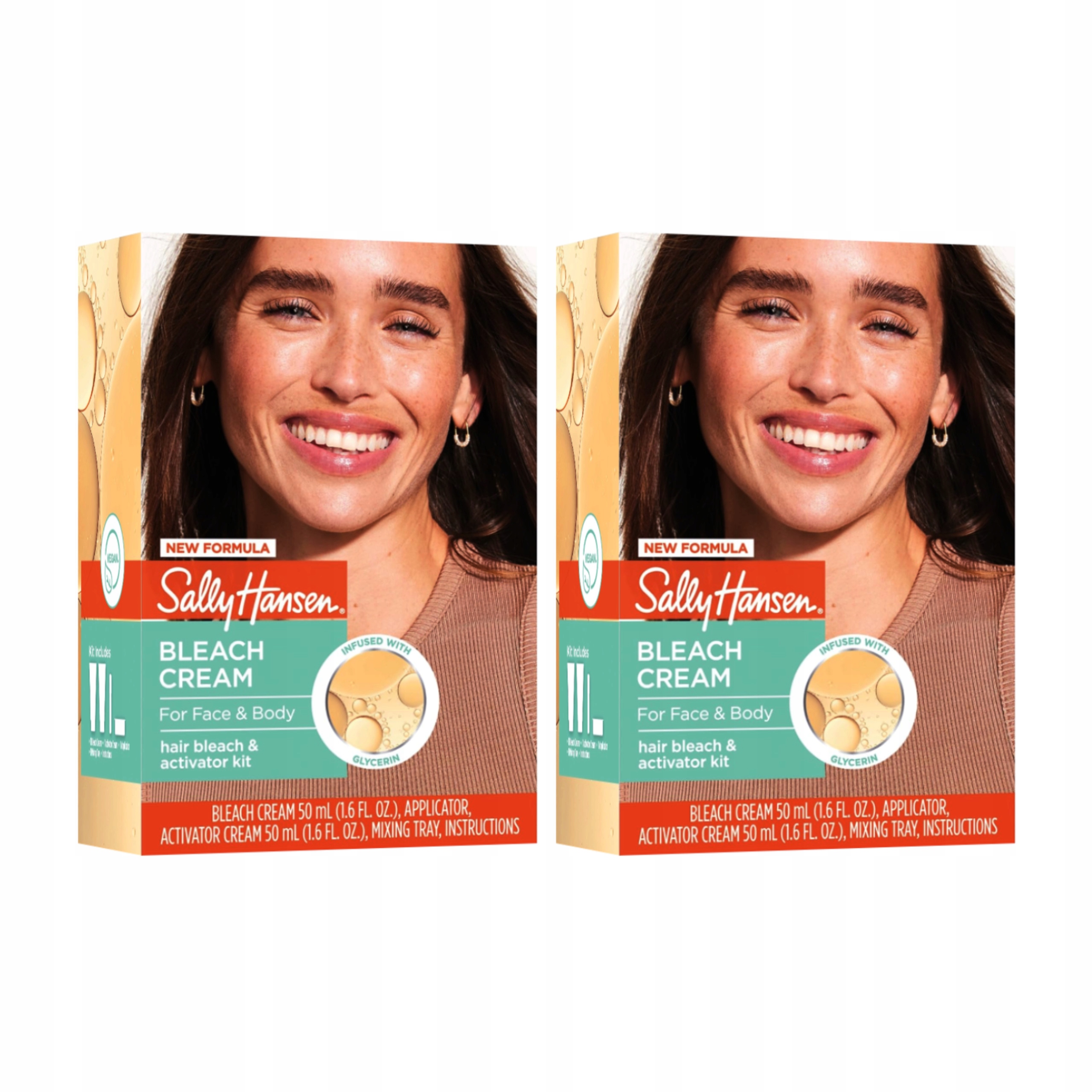Rozjasňovač na vlasy obličeje a těla vegan Bleach Cream Sally Hansen 2-balení