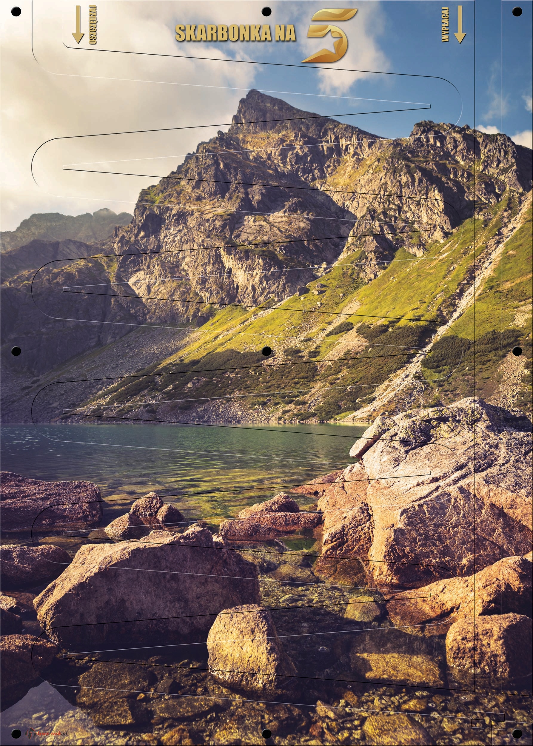 Pokladna Na Peníze 5 Pln XXL nástěnná Obrazba 50x70 cm Hory