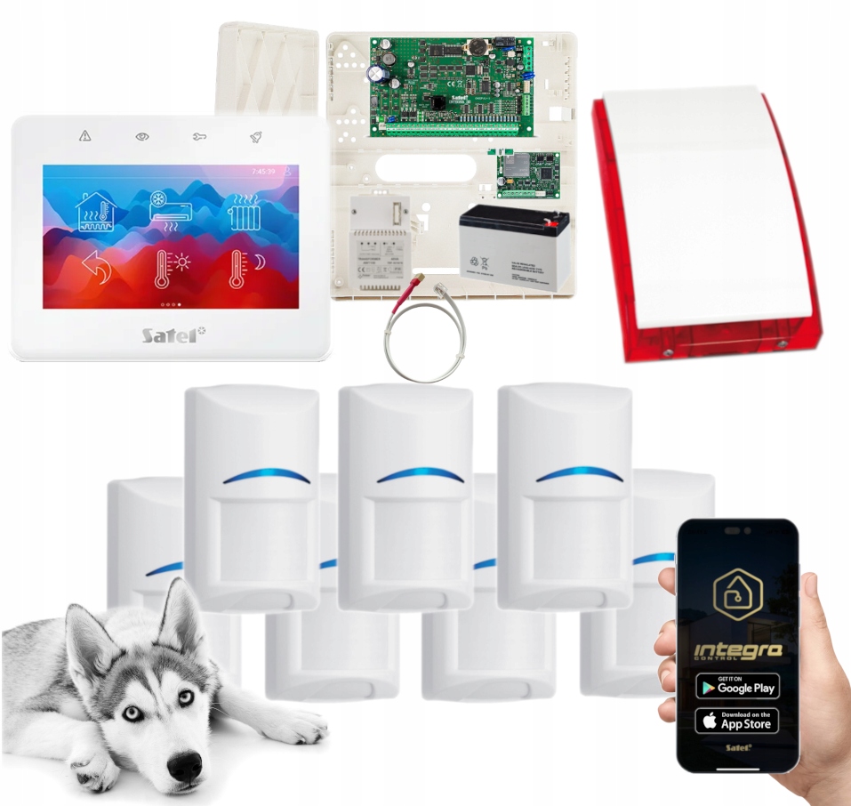 System Alarmowy Satel Integra 32 7 Czujek Bosch Pet Gsm Lte Sms Clip Dotyk