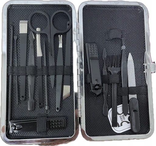 Sada Na Nehty Nůžky Pilník Zatlačovač Stříhač Tyčinek Čistič S Pouzdro