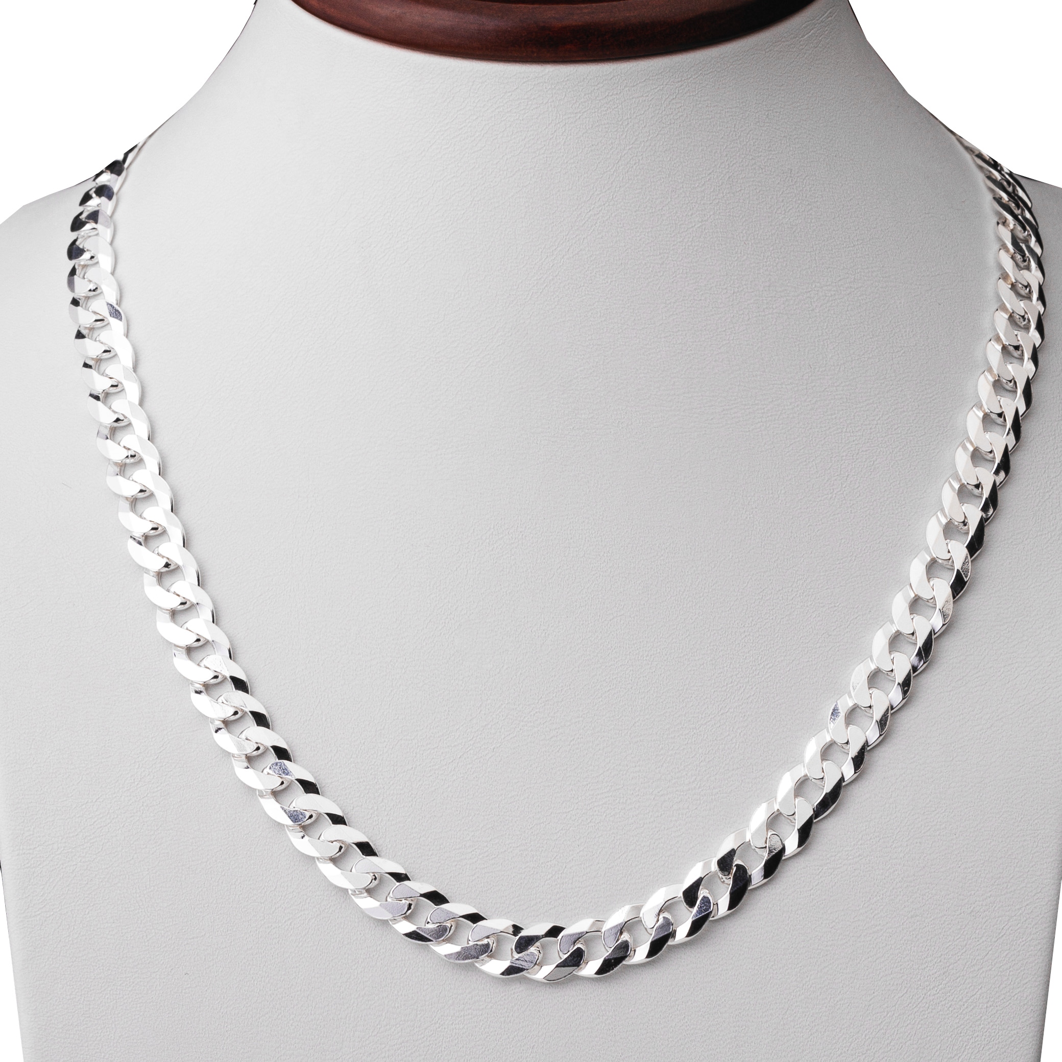 SREBRNY ŁAŃCUSZEK PANCERKA 50 CM ŁAŃCUCH 8,4MM 925 Materiał srebro