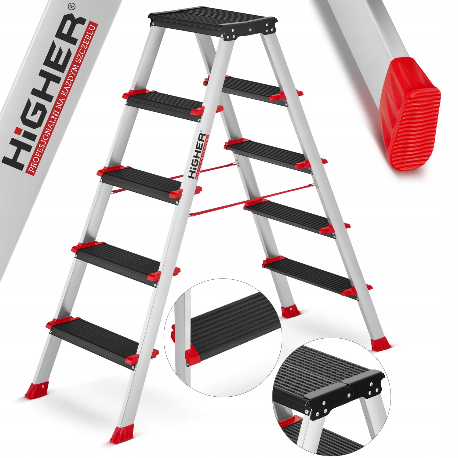 Žebřík oboustranný skládací Higher 2x5 3,25 m