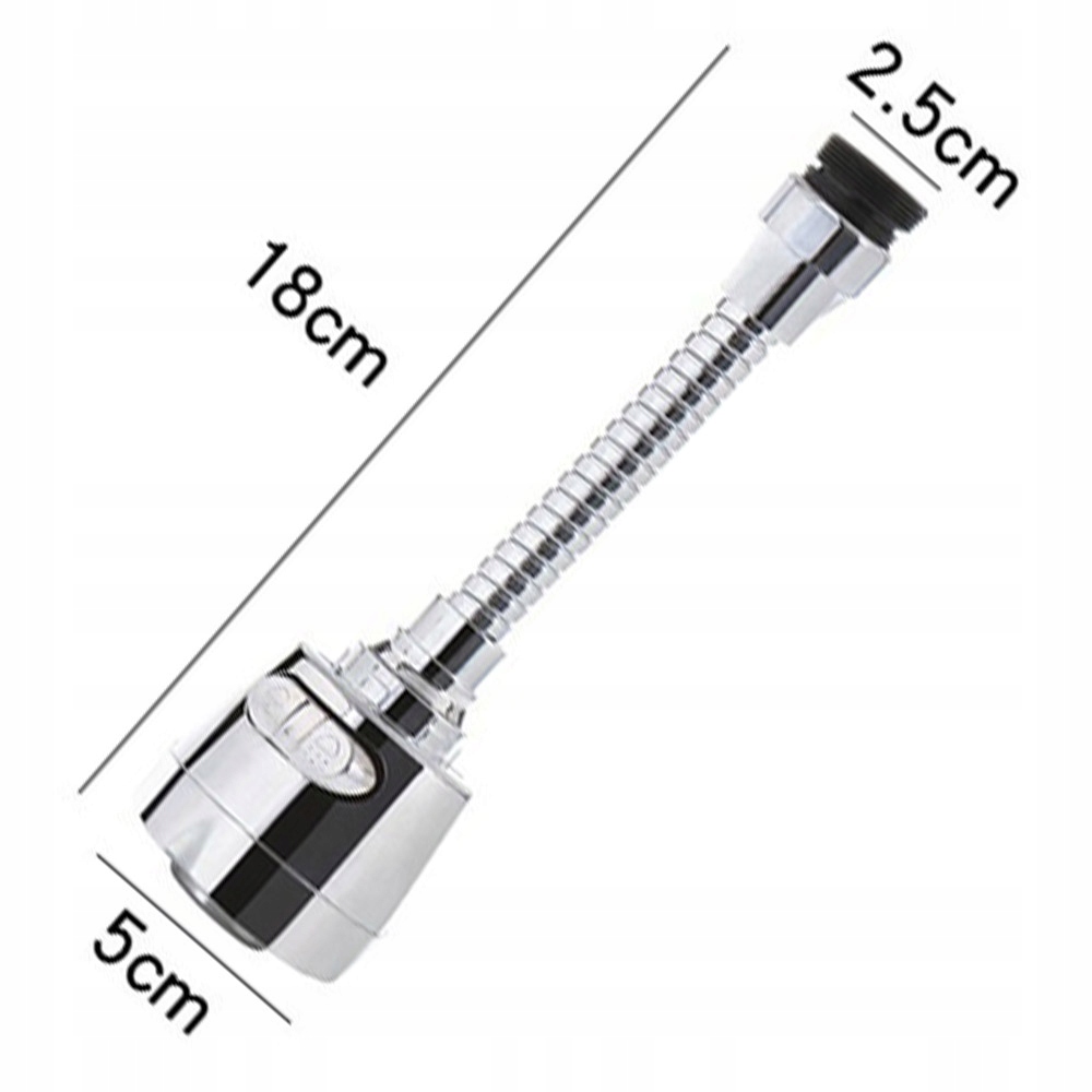 PRZEDŁUŻKA ELASTYCZNY PRZEDŁUŻACZ DO ZLEWU KRANU BATERII PERLATOR DO KUCHNI Wysokość produktu 18 cm