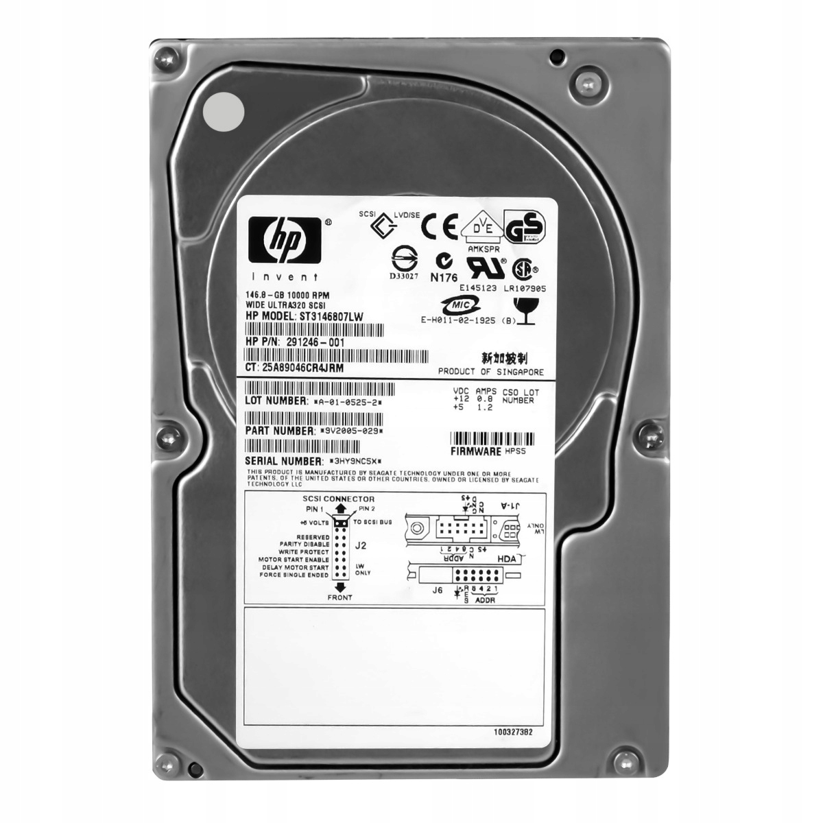 Hp 291246-001 146GB 10K 8MB Scsi U160 3.5" Hdd (pevný disk) ST3146807LW