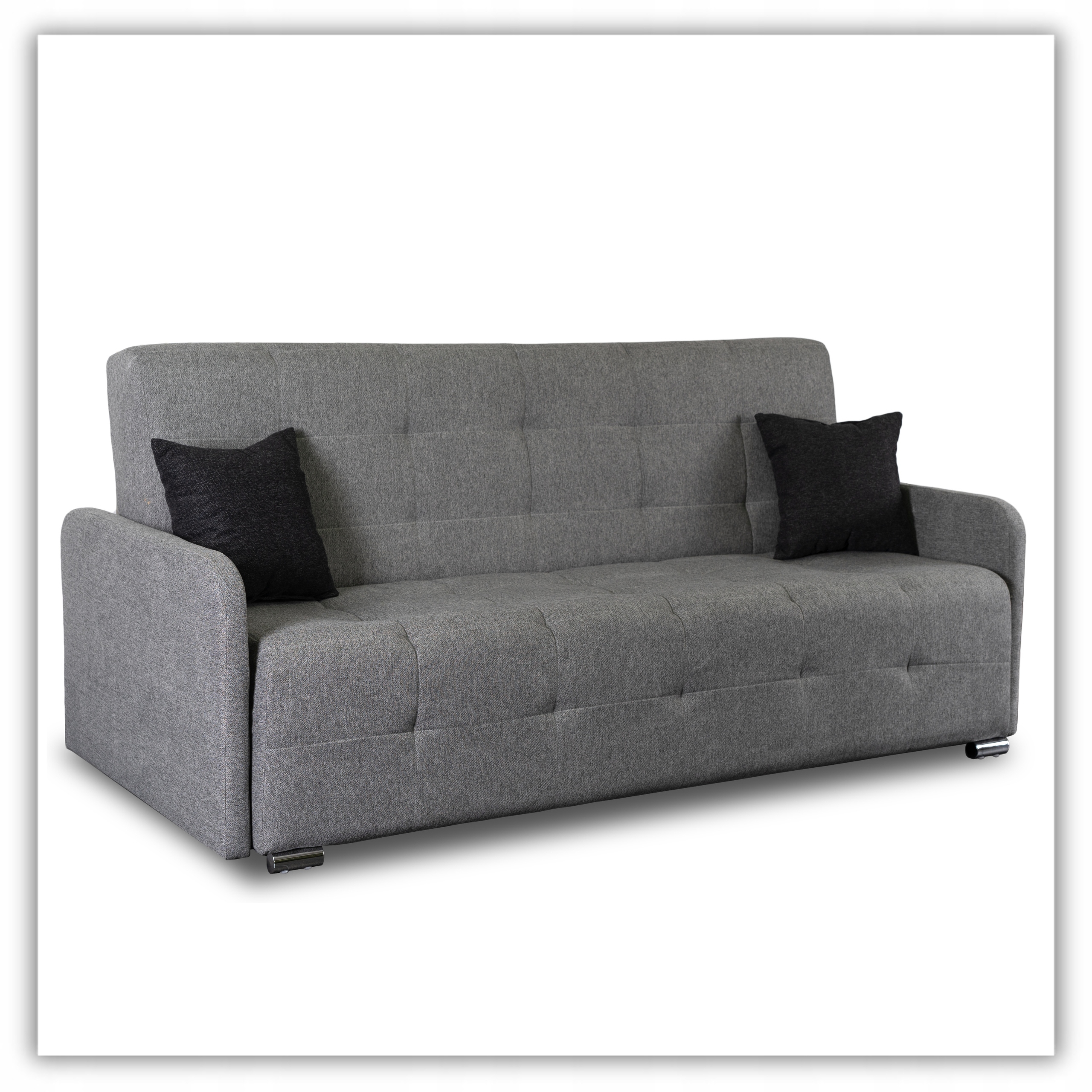 Šedá rozkládací pohovka s funkcí spaní Dvoumístná pohovka Aria