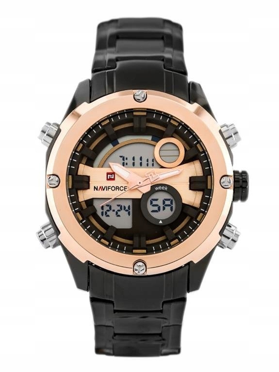 Pánské Hodinky Naviforce Glock černá/růžová Gravírování