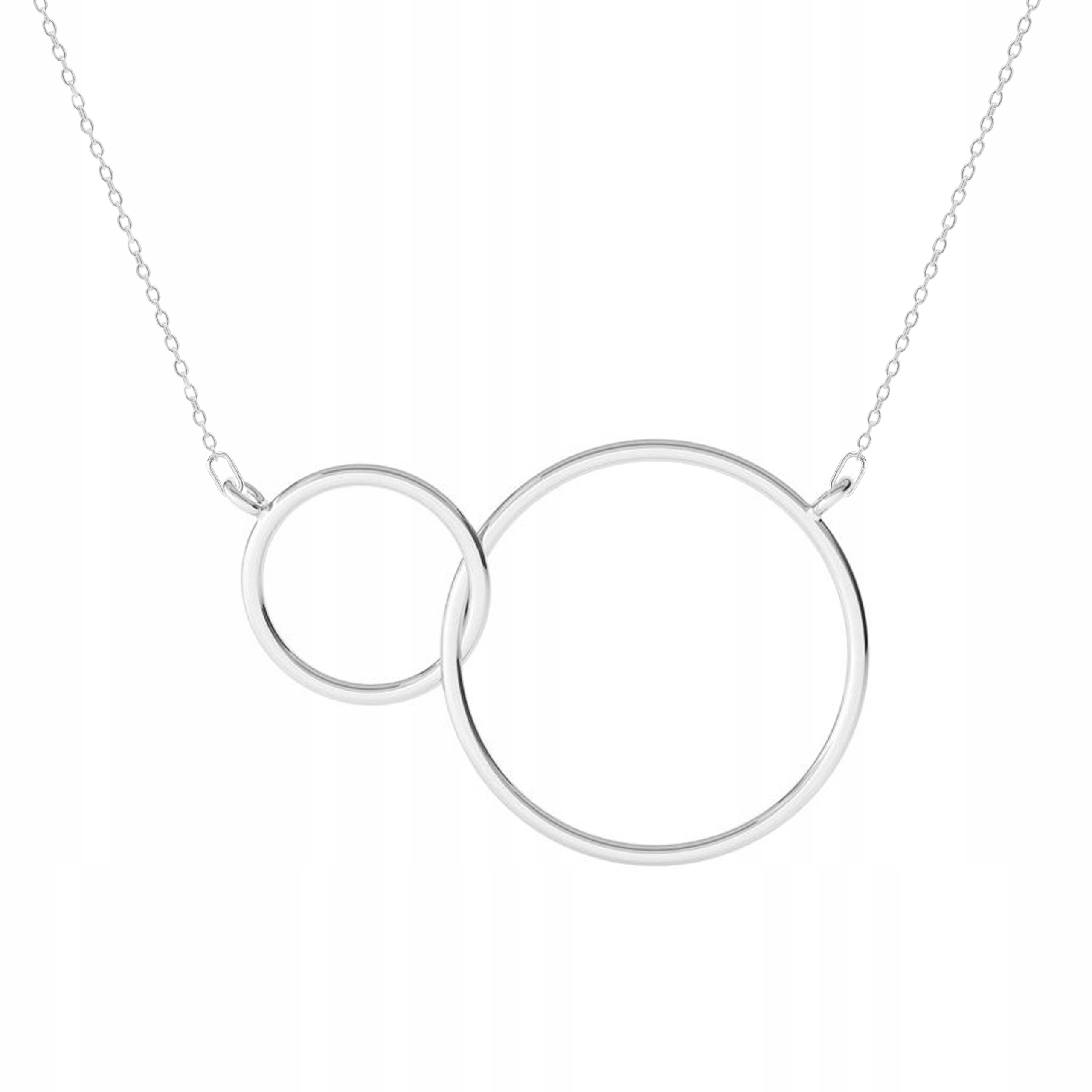 

Łańcuszek srebrny naszyjnik 925 Dwa Duże Kółka