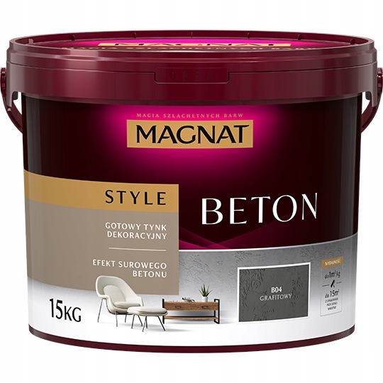 Magnat Style Betón Architektonický Dekoračná Omietka 15KG Grafitová B04