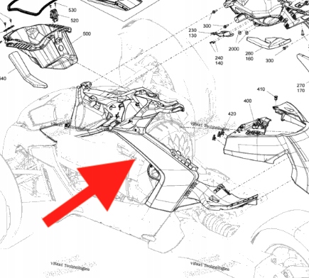 Левая панель Can - Am Ryker 600 900 STD 705208901