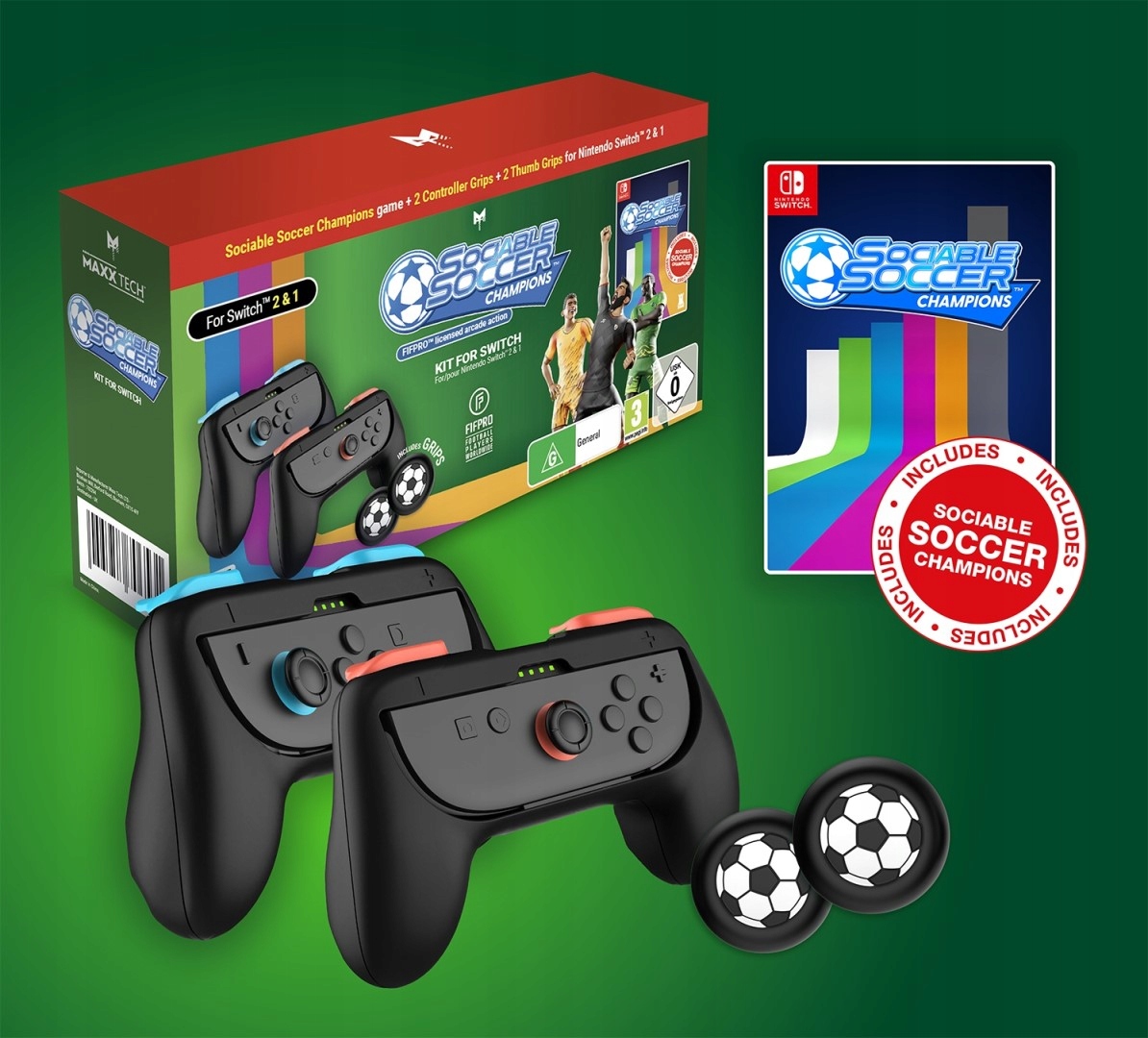 Zestaw Mistrzowski Sociable Soccer na Switch (kompatybilny z wersjami 2 i 1)