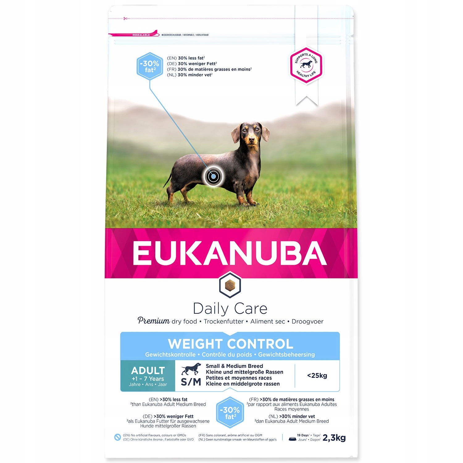 Levně Krmivo Eukanuba Daily Care Adult Small & Medium Weight Control 2,3kg