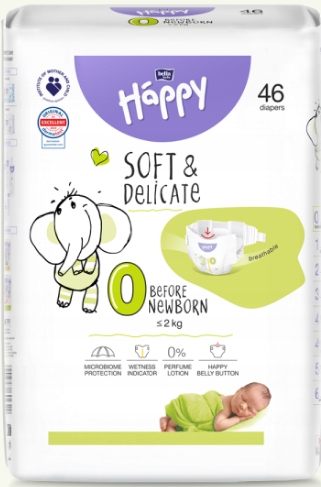 BELLA HAPPY Pieluszki dla Wcześniaków do 2kg 46szt EAN (GTIN) 5900516600716