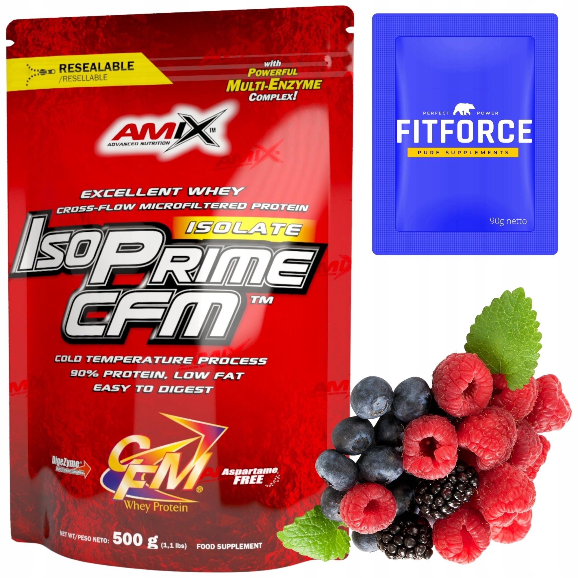 Amix Proteinový izolát lesní ovoce Bez Lepku a cukru Dieta Keto matcha slim