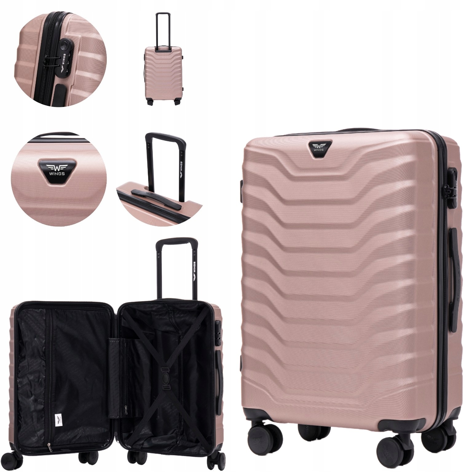 Střední kufr Wings 63L 100% polykarbonát, registrované zavazadlo, kód 360