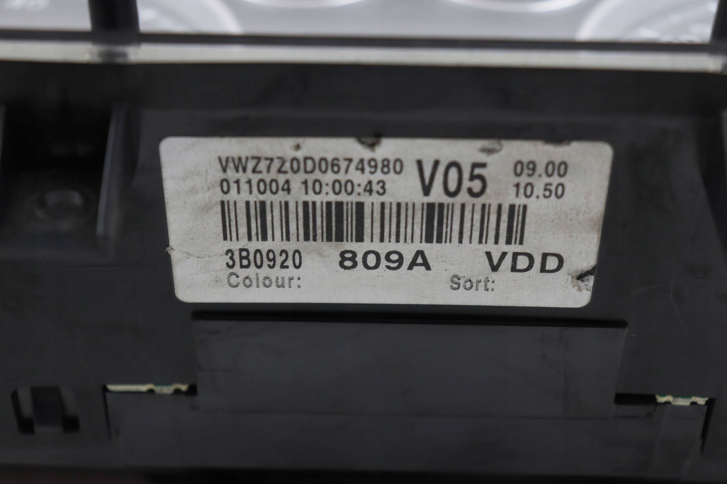 VW PASSAT B5 dials dials PREDKOSCIOMIERZ petrol 3B0920809A