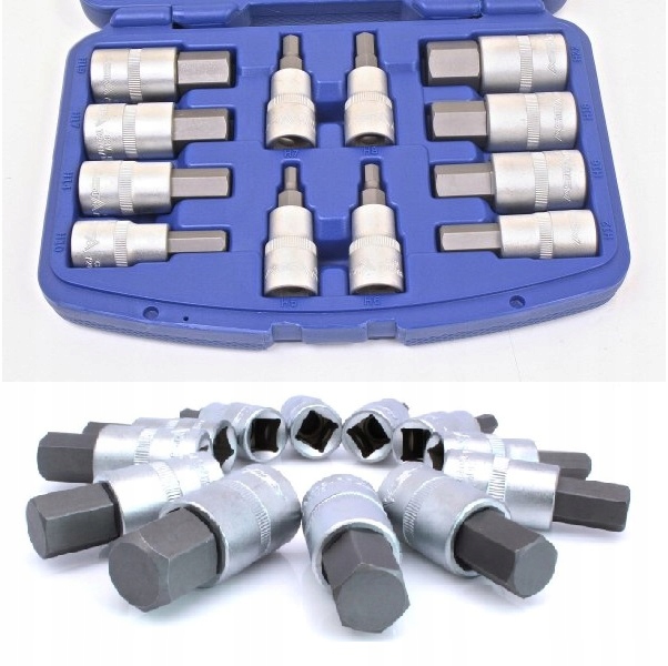 Klucze Nasadowe 1/2" Hex Zestaw 12 Elem.