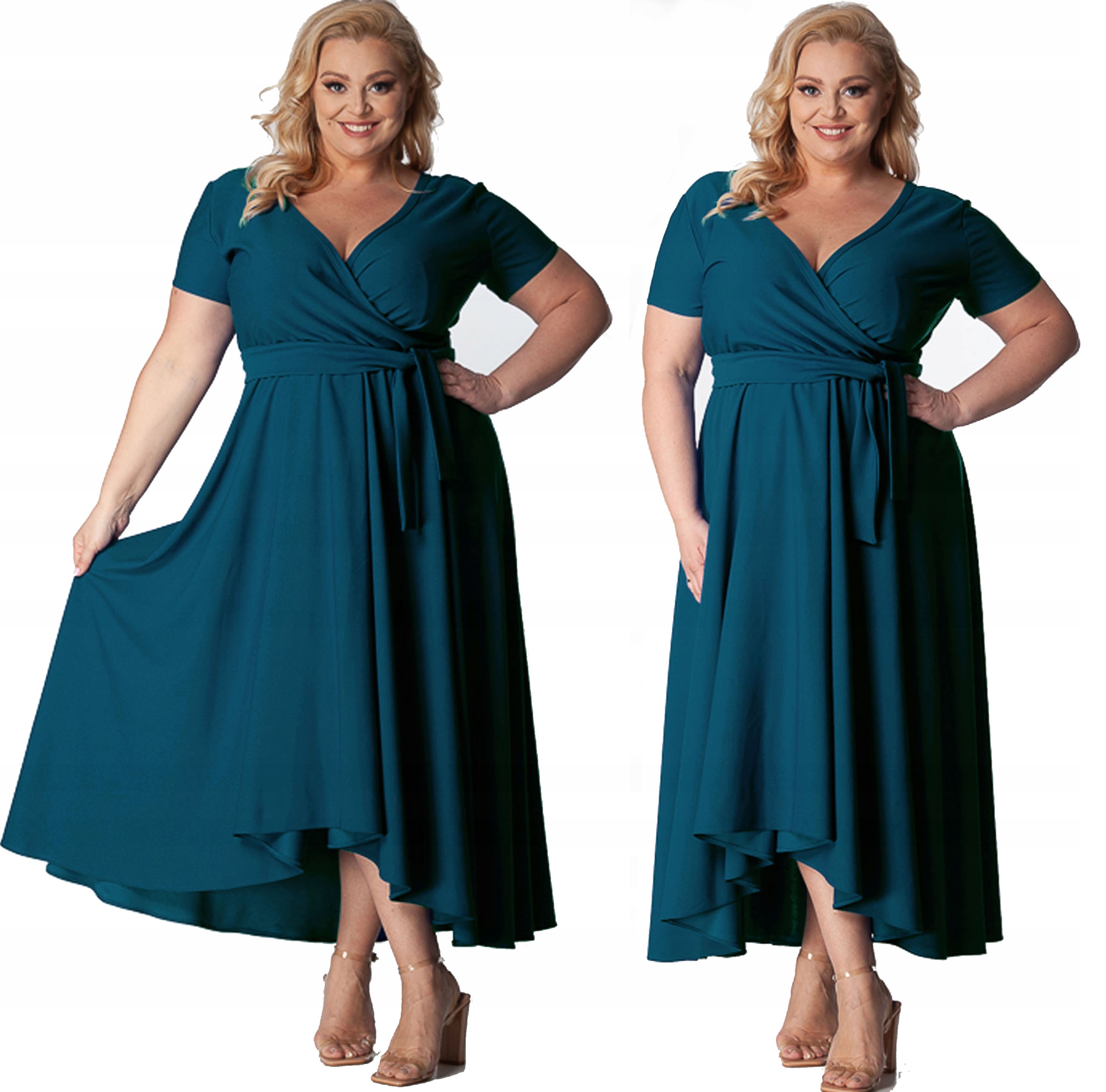 Maxi Dlouhá šaty roklované elegantní na svatební hostina (46-54) zde 50 5XL