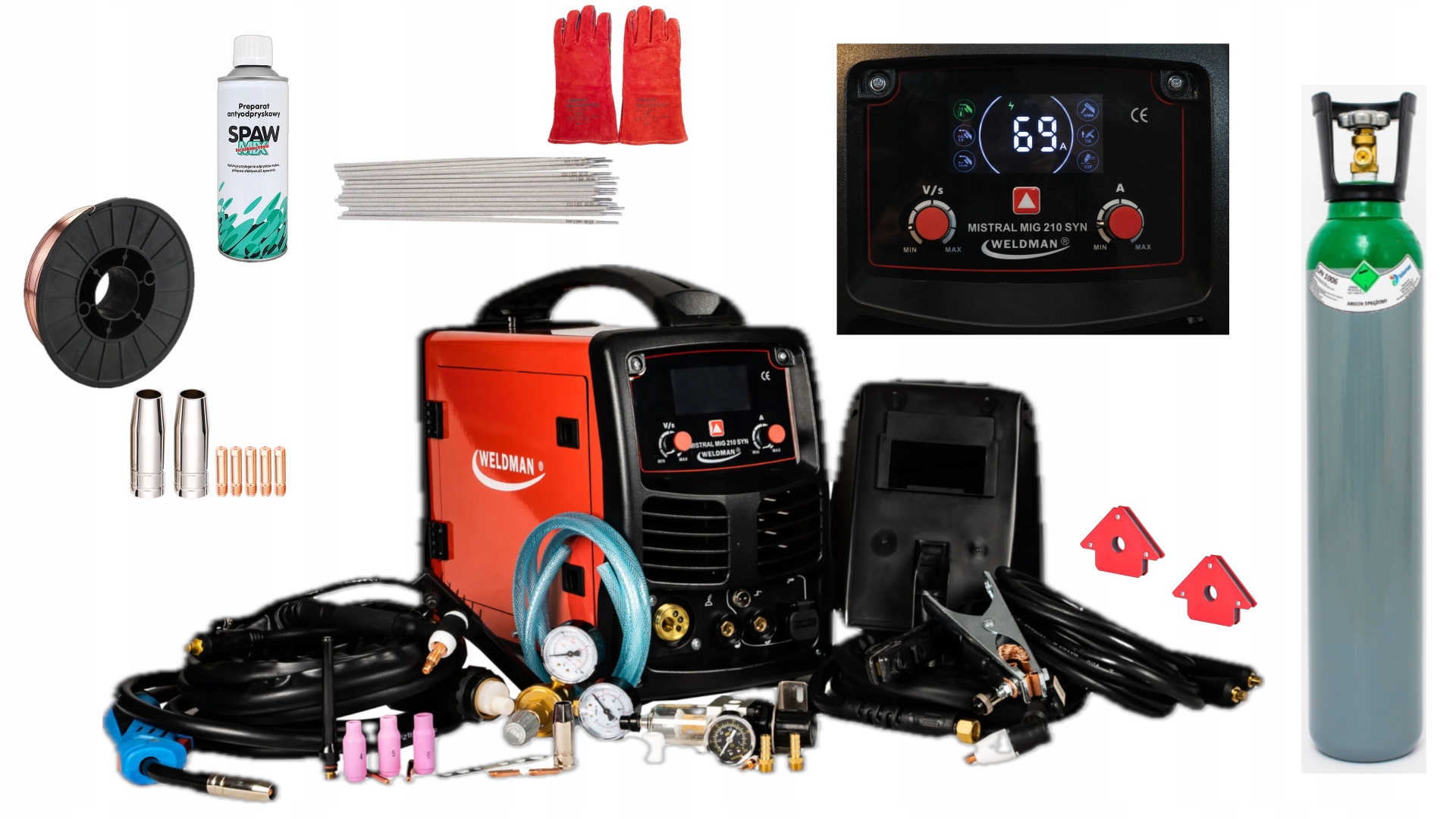 @Spawarka Migomat plazma Mig Tig Mma Weldman Mistral 210 Synergia zestaw Bu