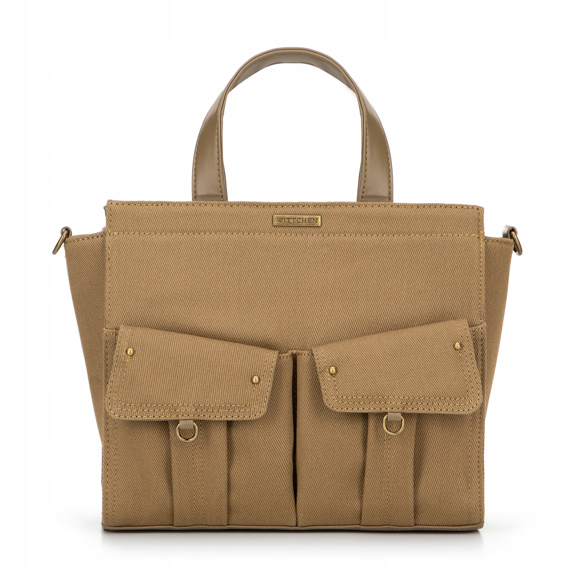 Dámský kufřík Wittchen 100-4Y-440-Z khaki s kapsami, střední velikost