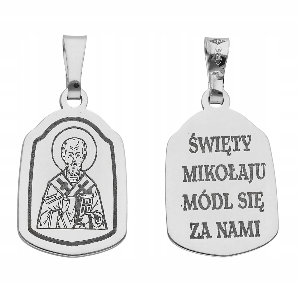 Stříbrný rhodiovaný medailon Ag 925 Santa Claus MDC002RM