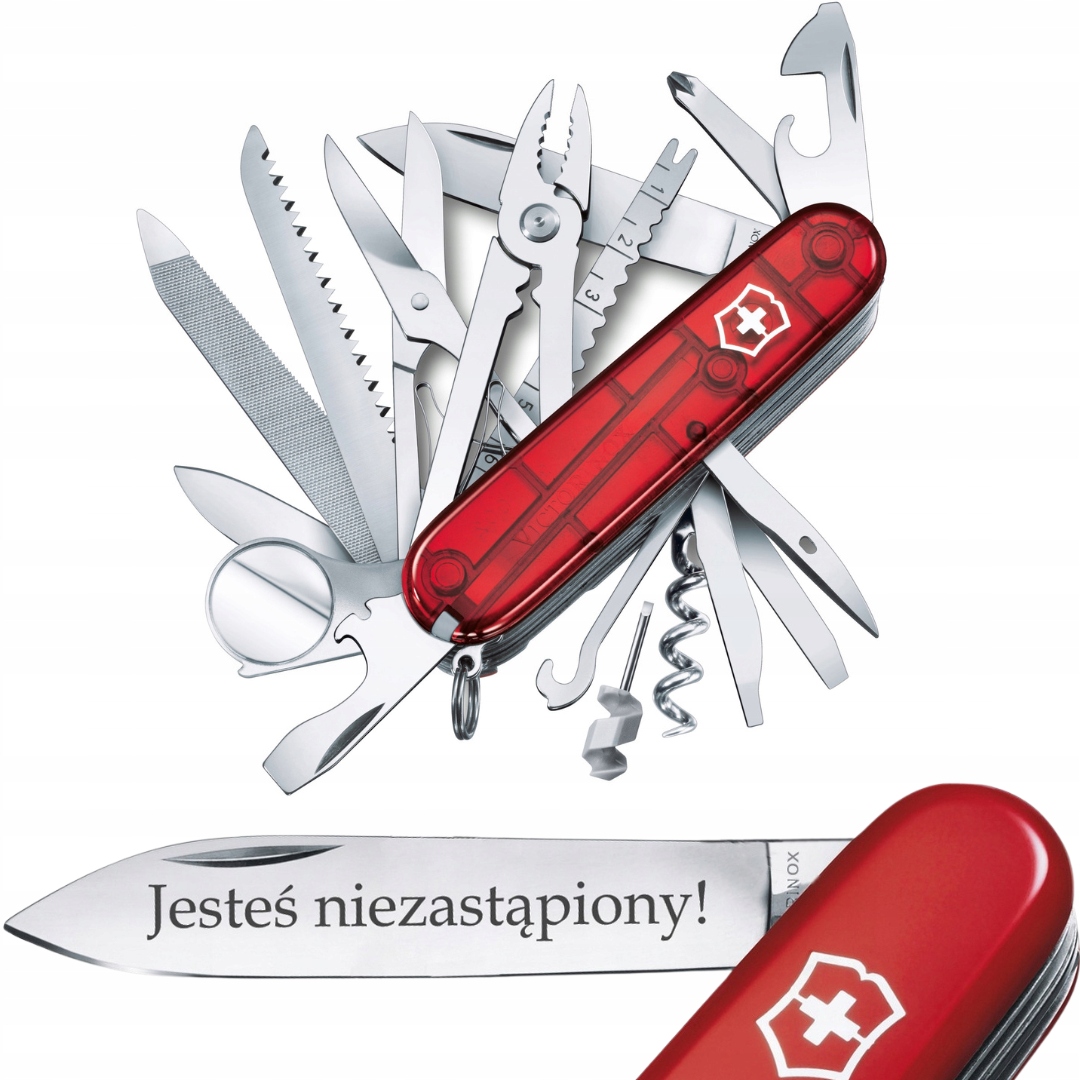 Victorinox 1.6795.T, scyzoryk Swiss Champ 33 funkcje grawer na ostrzu