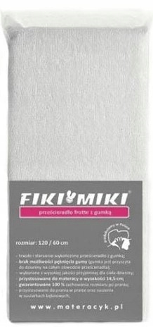 

Fiki Miki Prześcieradło Frotte Białe 120/60 CM