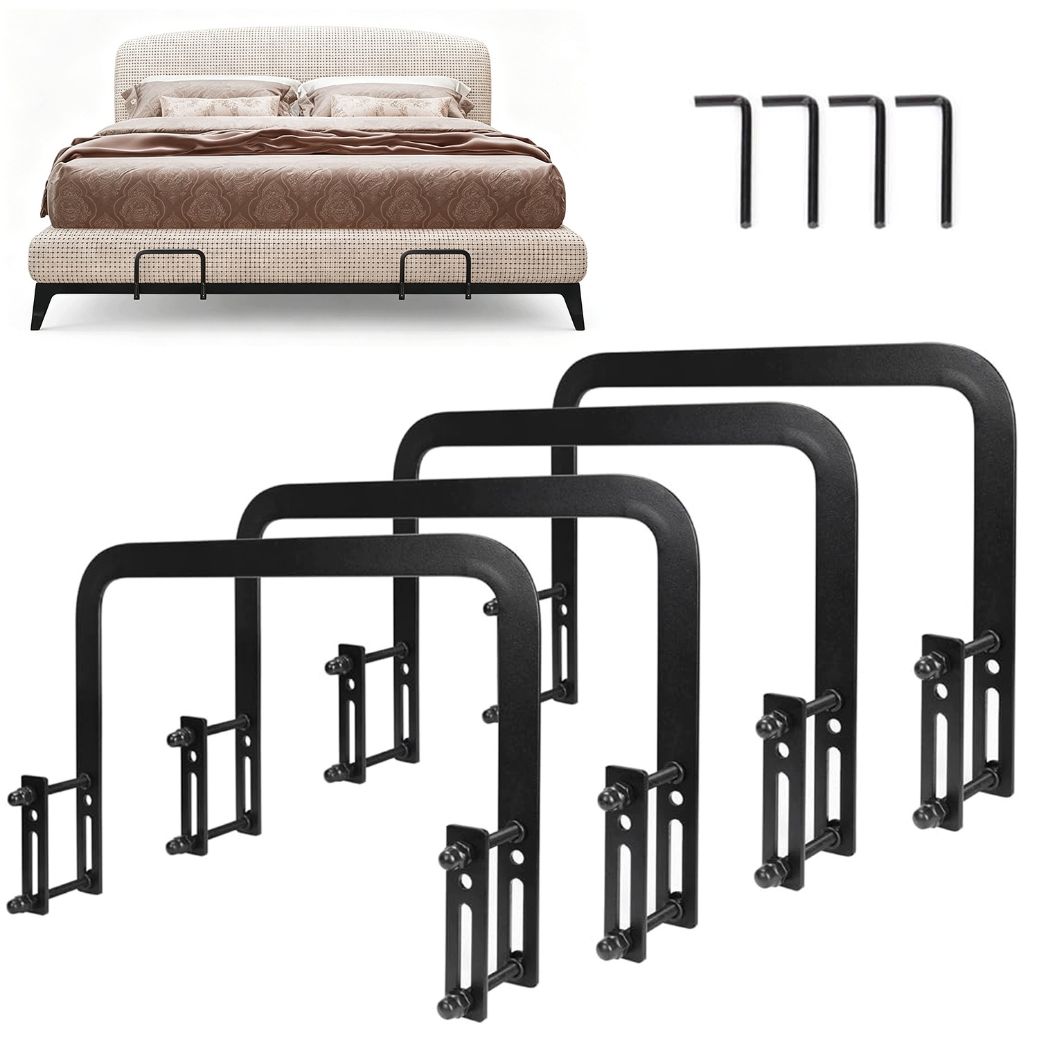 Stabilizátor Matrace Černý Kovový Držák Na Rošt Boxspring Futon