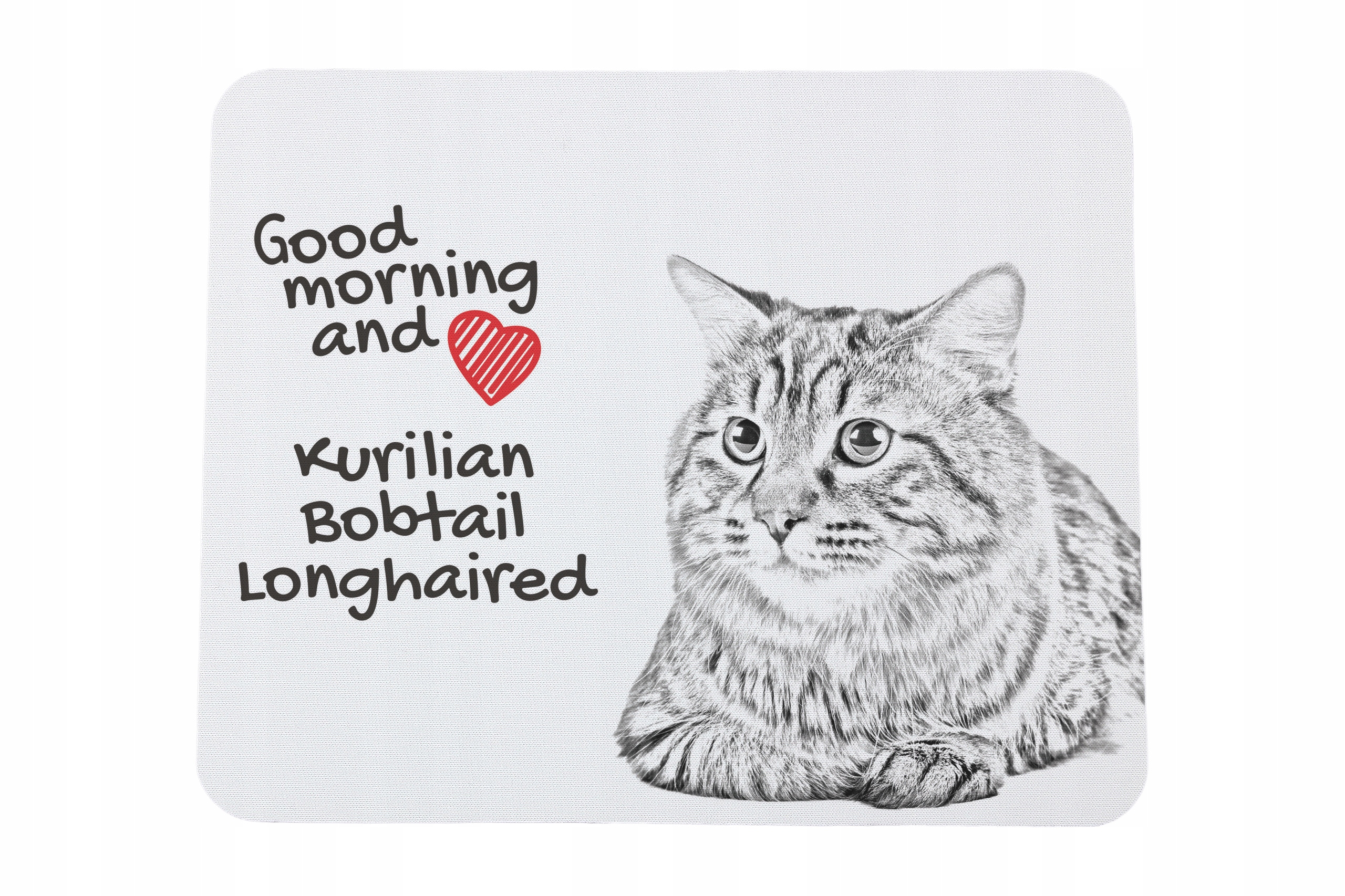 Kurylski bobtail długowłosy podkładka pod myszkę z nadrukiem, personalizo