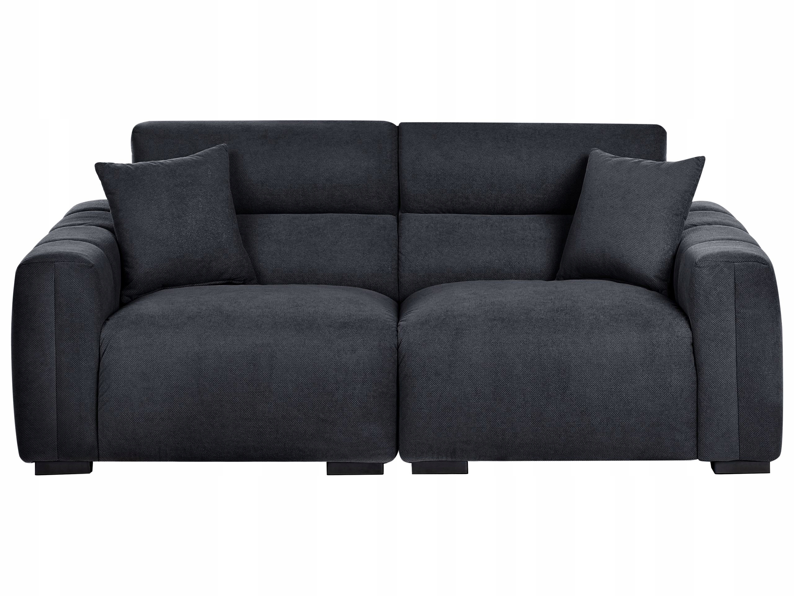 Sofa 3 osobowa z poduszkami czarna