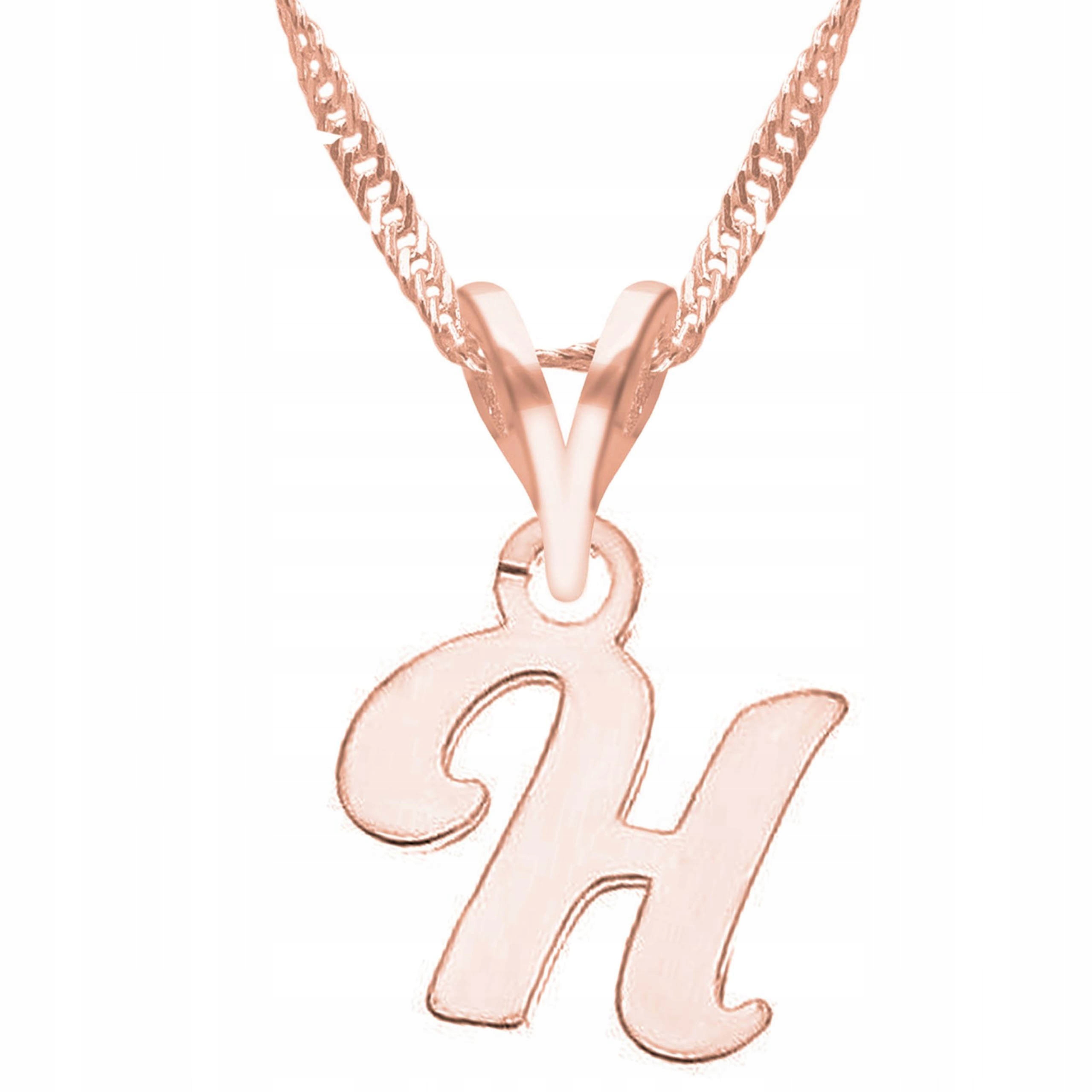 Pozlacený náhrdelník s písmenkem Iniciál Písmeno Letter H Stříbro 925