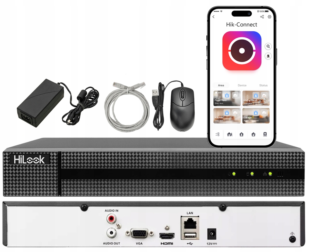 16kanálový Ip rekordér 2x Hdd NVR-216MH-C HiLook od společnosti Hikvision s rozlišením až 8 MPx