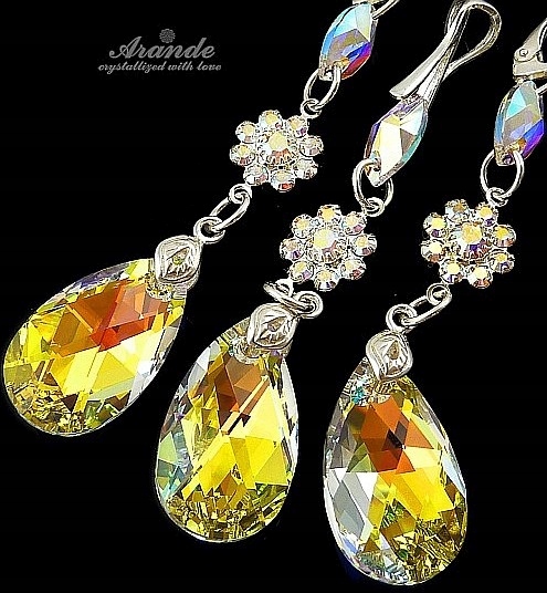 Krystaly Unikátní komplet Aurora Orchidej Stříbro