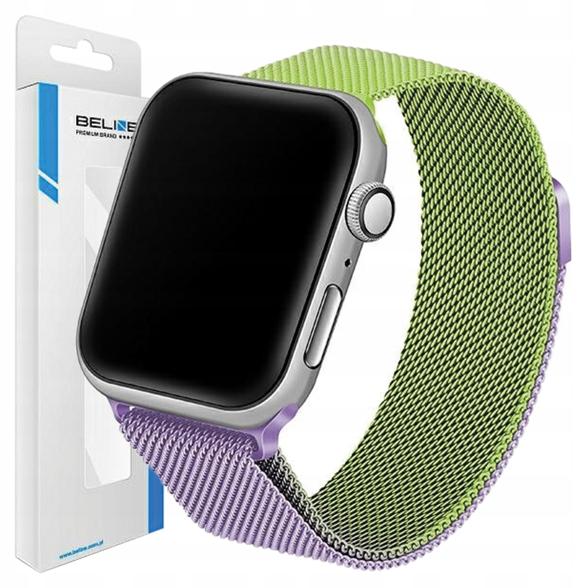 Beline Pasek Do Zegarka Apple Watch Stalowy 42 44 45 49MM Zielono-purpurowy