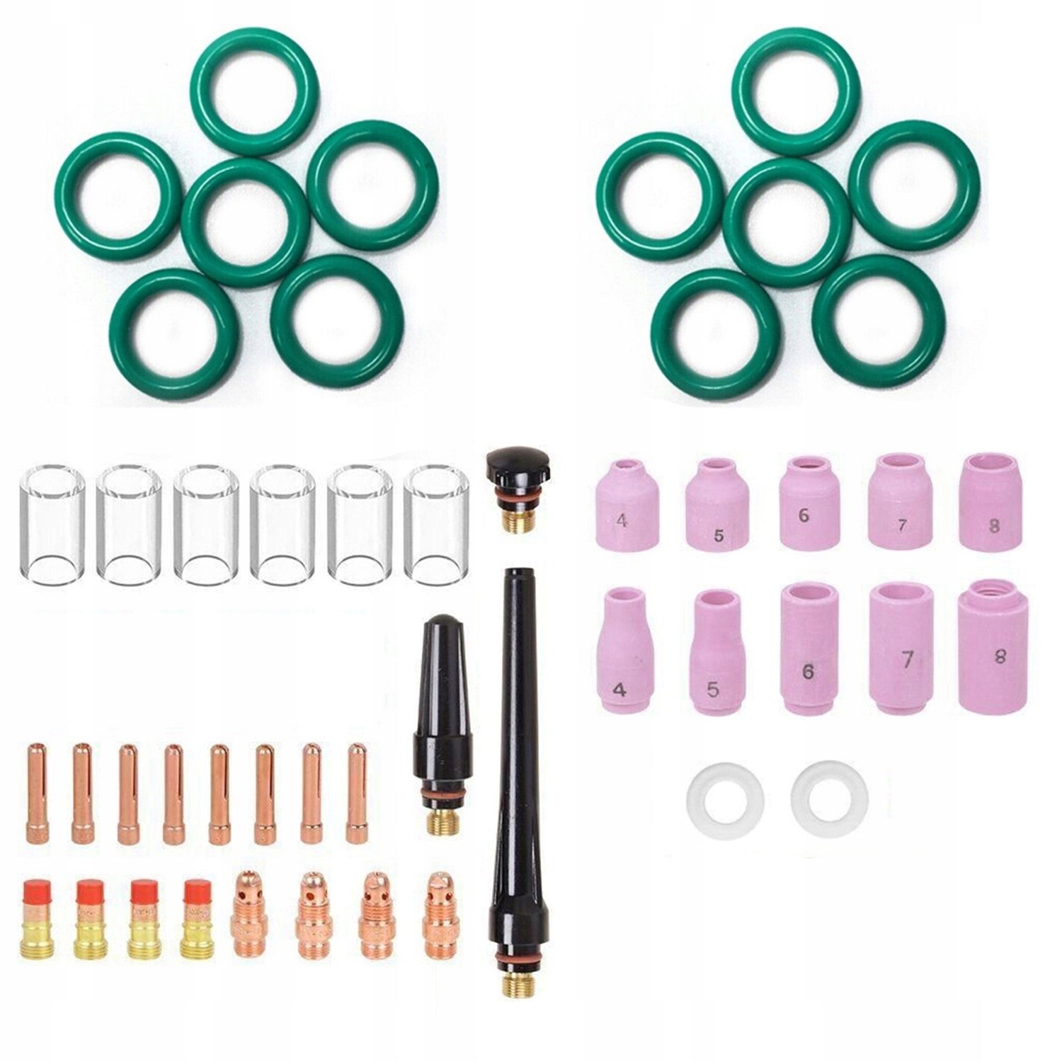 49X Startovací sada Tig akcesoria čočka tryska WP17/18/26-PLYNOVÁ Čočka