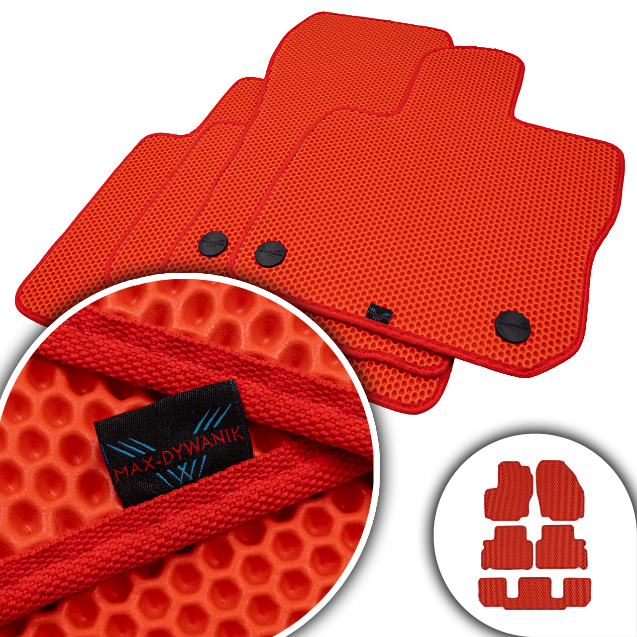 Ford S-Max I 7os 2006-2010 Koberce Eva Eternity Červené Honey