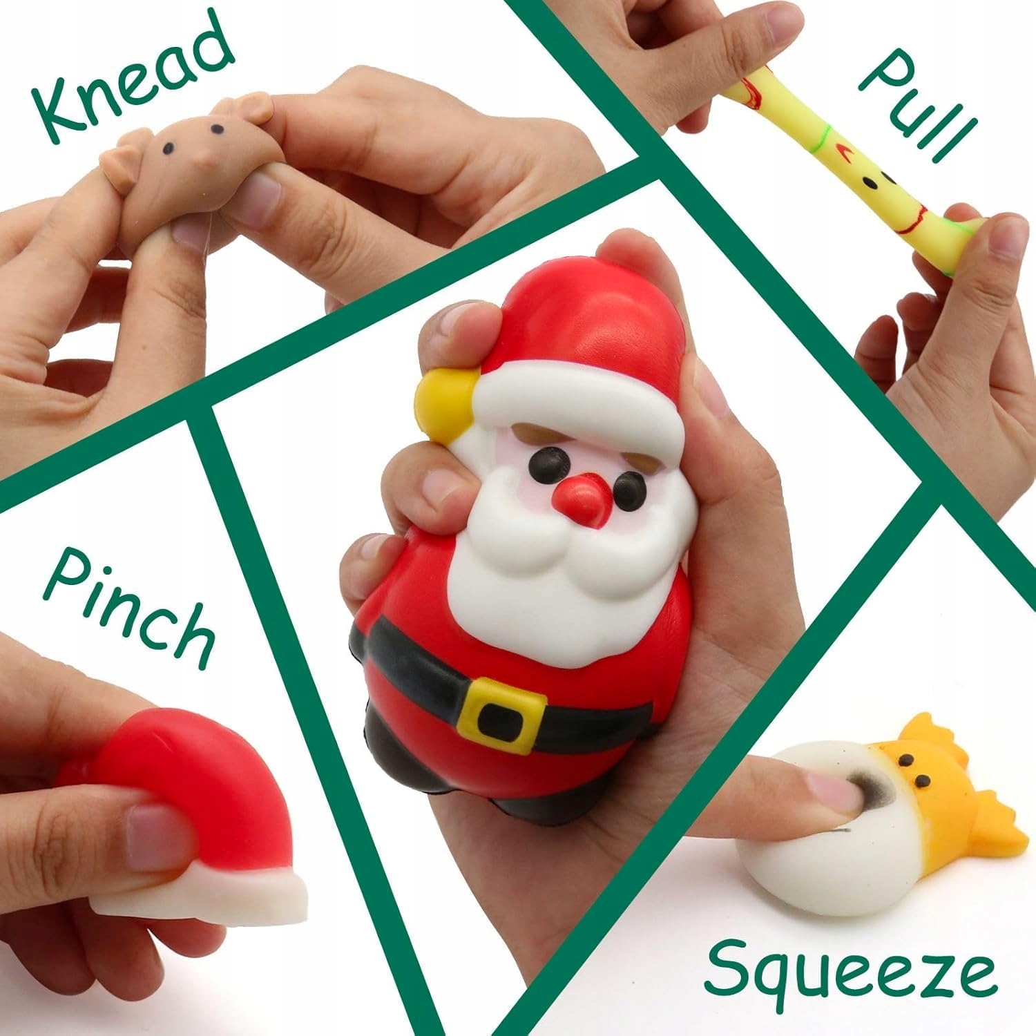 Адвент-календарь Squishy Jumbo 2025 подвесной, 4 большие мялки и 20 мини-игрушек Mochi, 3–9 лет — фото 2