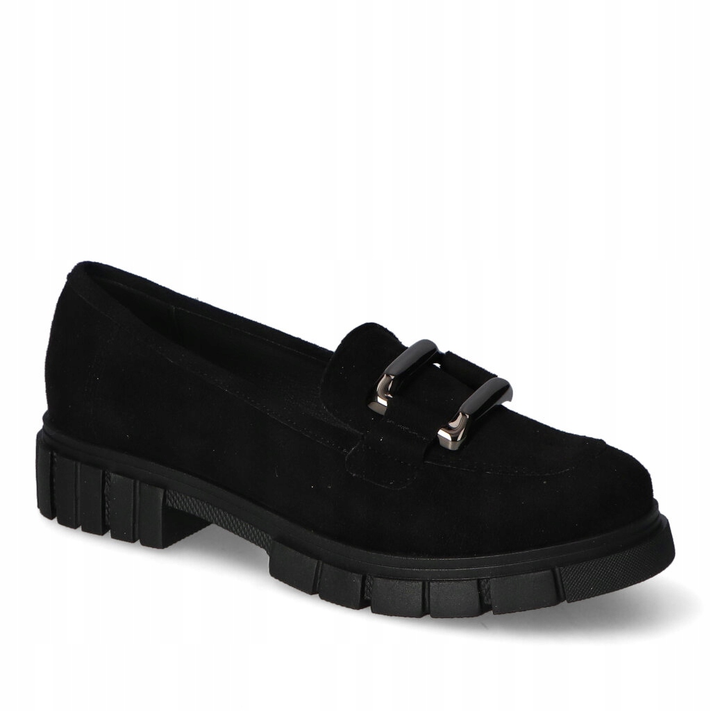 Dámské mokasíny Kamex-But Mediolan Černé Semišové s ozdobou 36