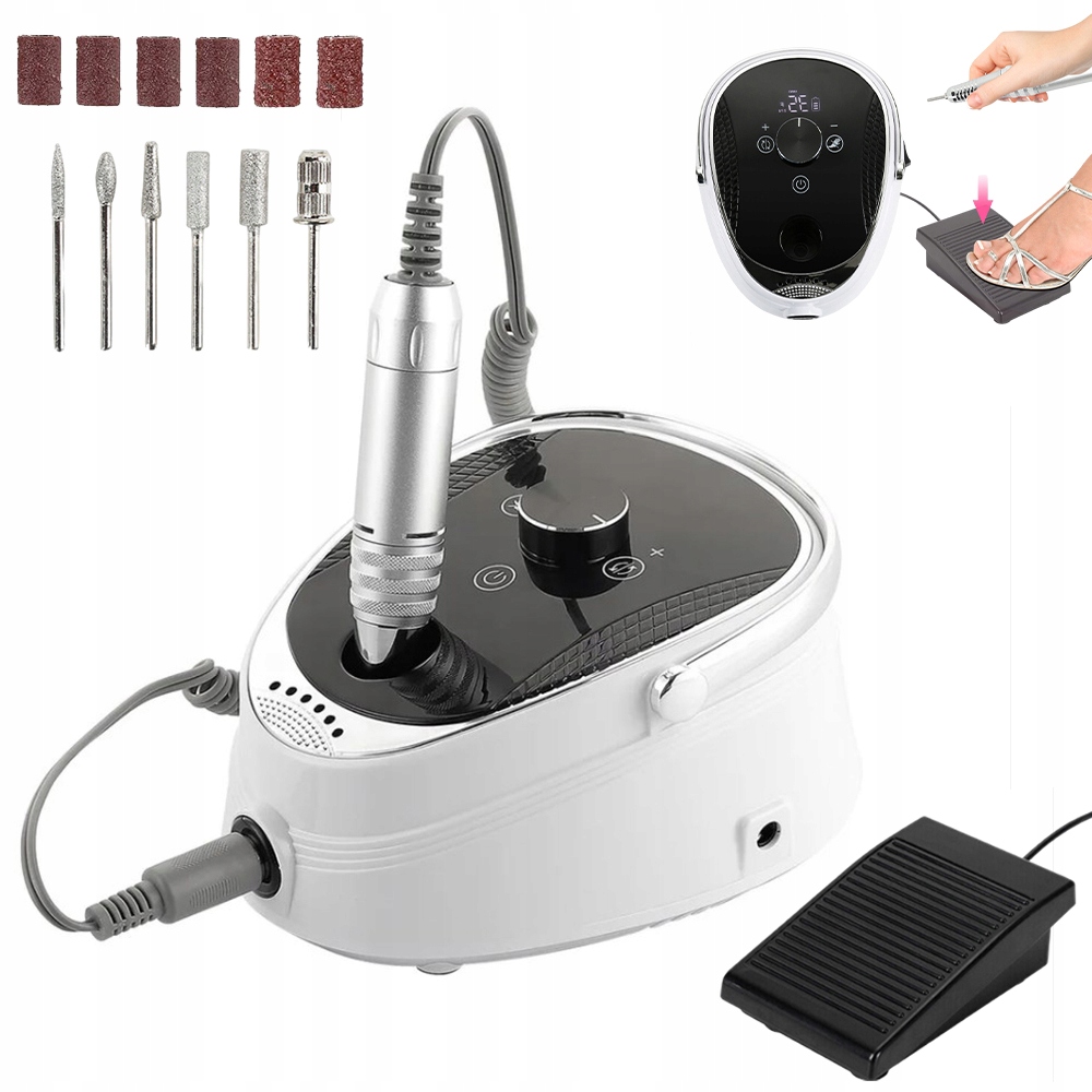Bruska Elektrická Leštička Na Nehty Manikúra Pedikúra Sada Bílá