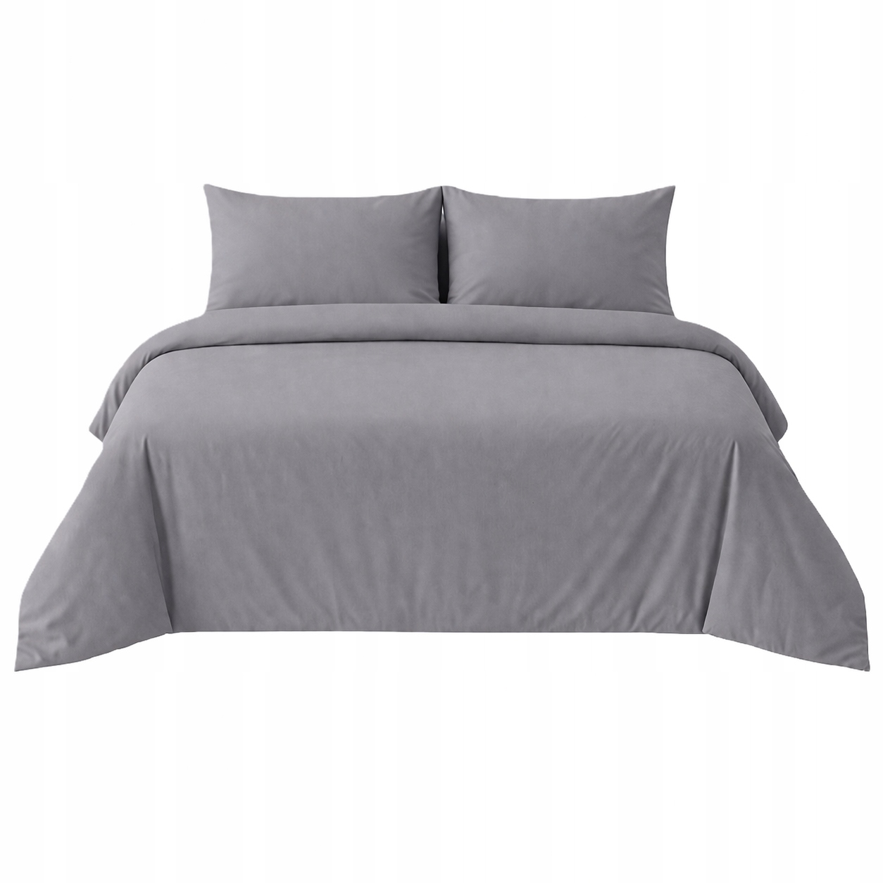 Povlečení Bavlněný satén 220 x 200 cm Grafit Jednobarevný komplet Premium