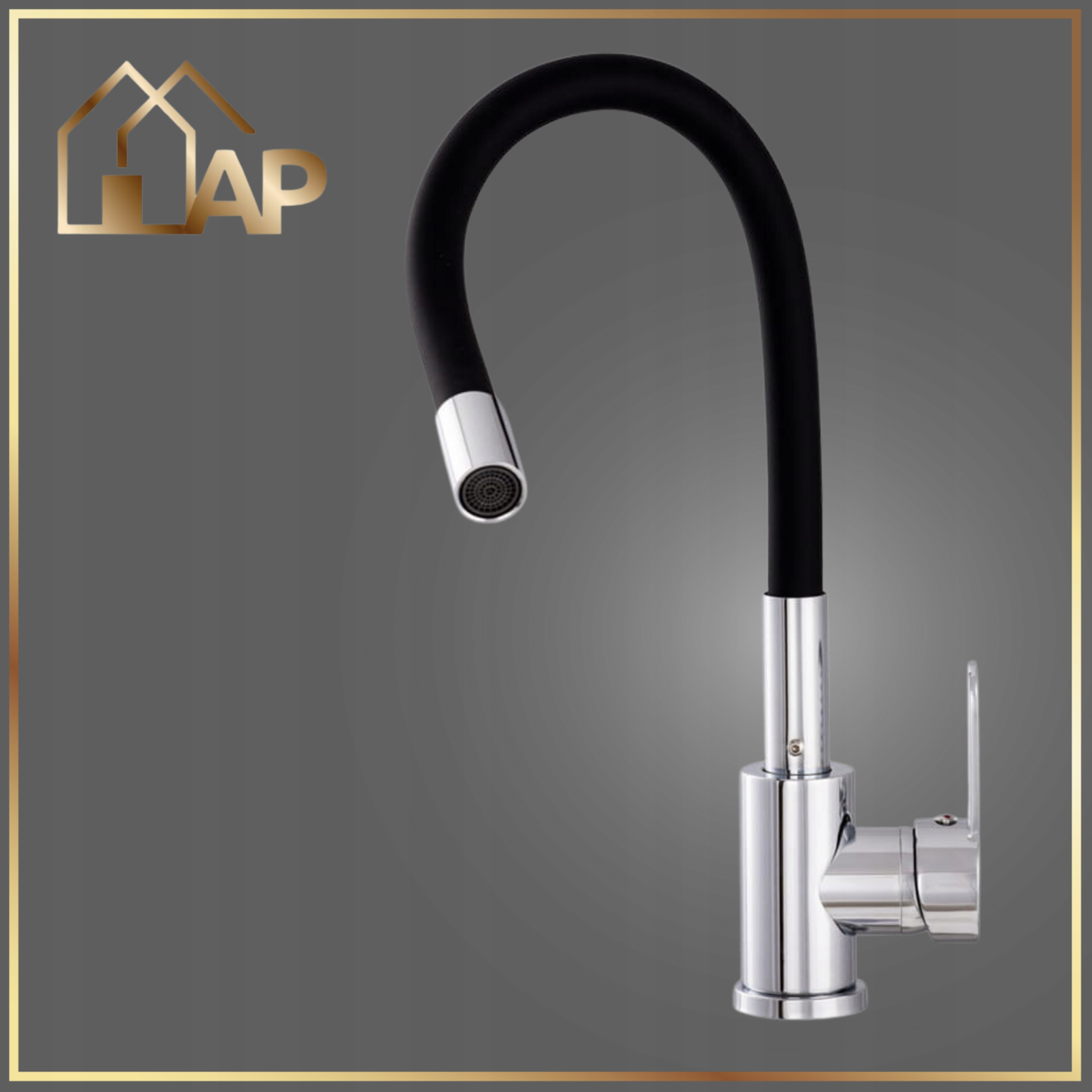 Bateria Kuchenna FLEX Stojąca Czarna Elastyczna Gięta Wylewka Kran Kuchenny Marka APKOMFORT