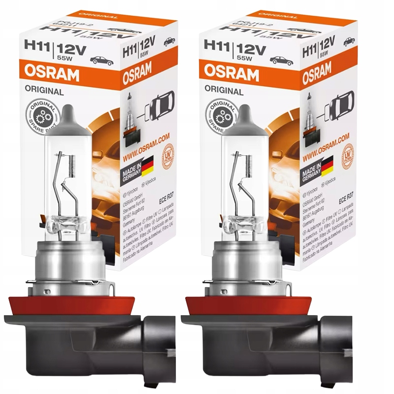 2X Żarówka halogenowa H11 Osram Original 12V 55W Zestaw 2 sztuki