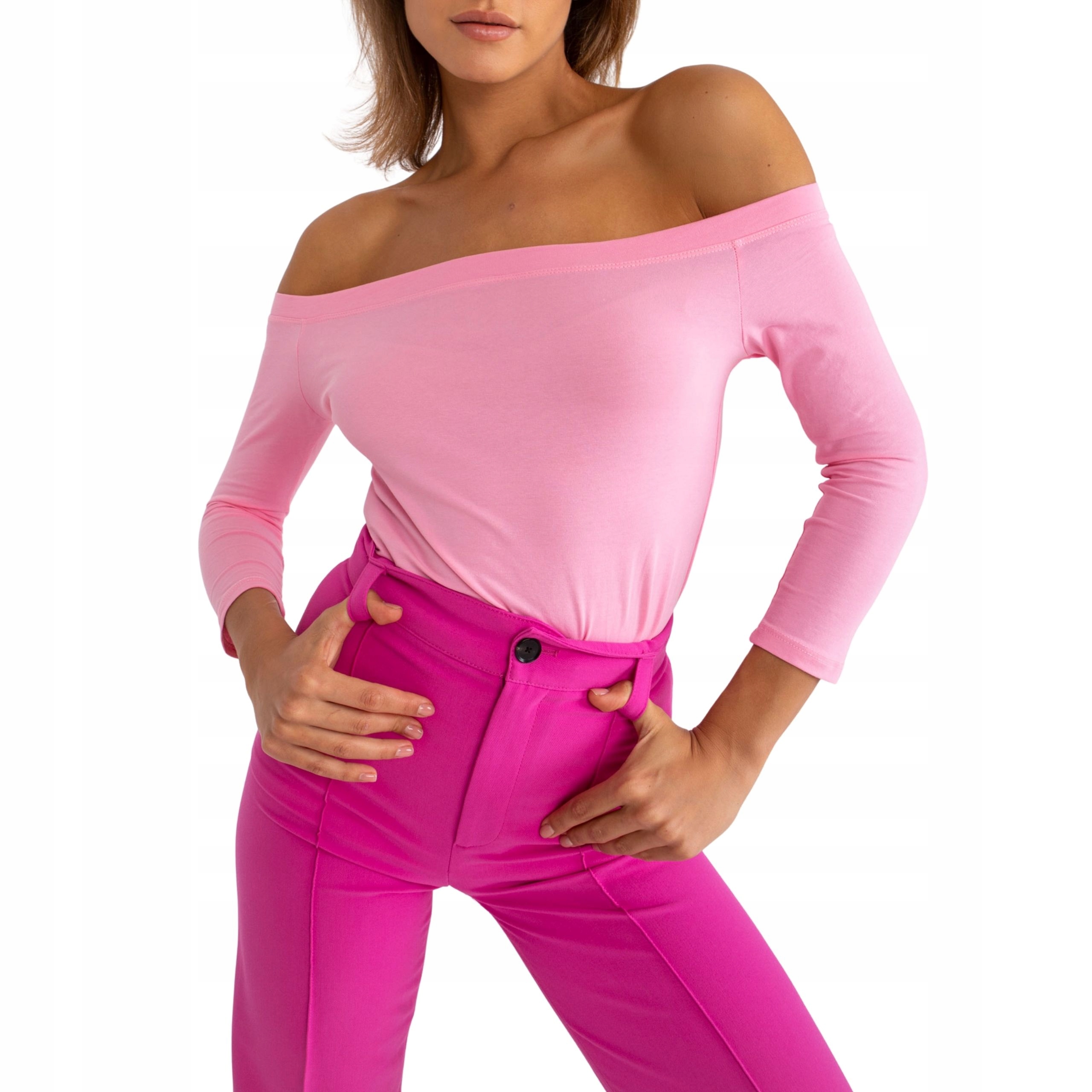 DAMSKA BAWEŁNIANA BLUZKA Z ODKRYTYMI RAMIONAMI S Marka inna