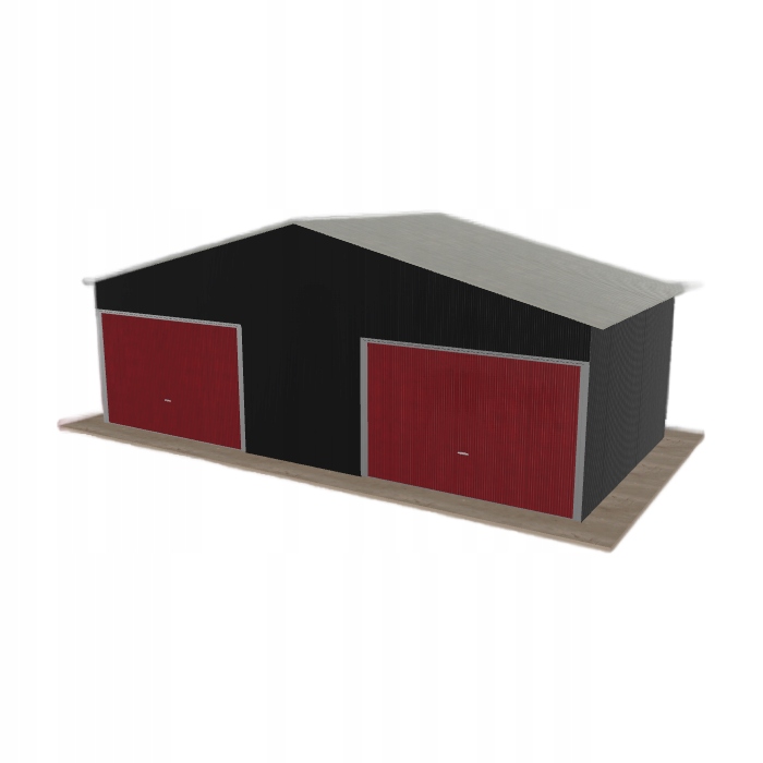 Plechová garáž 8x4 m dvoupolohová, dvoupolohová, černá