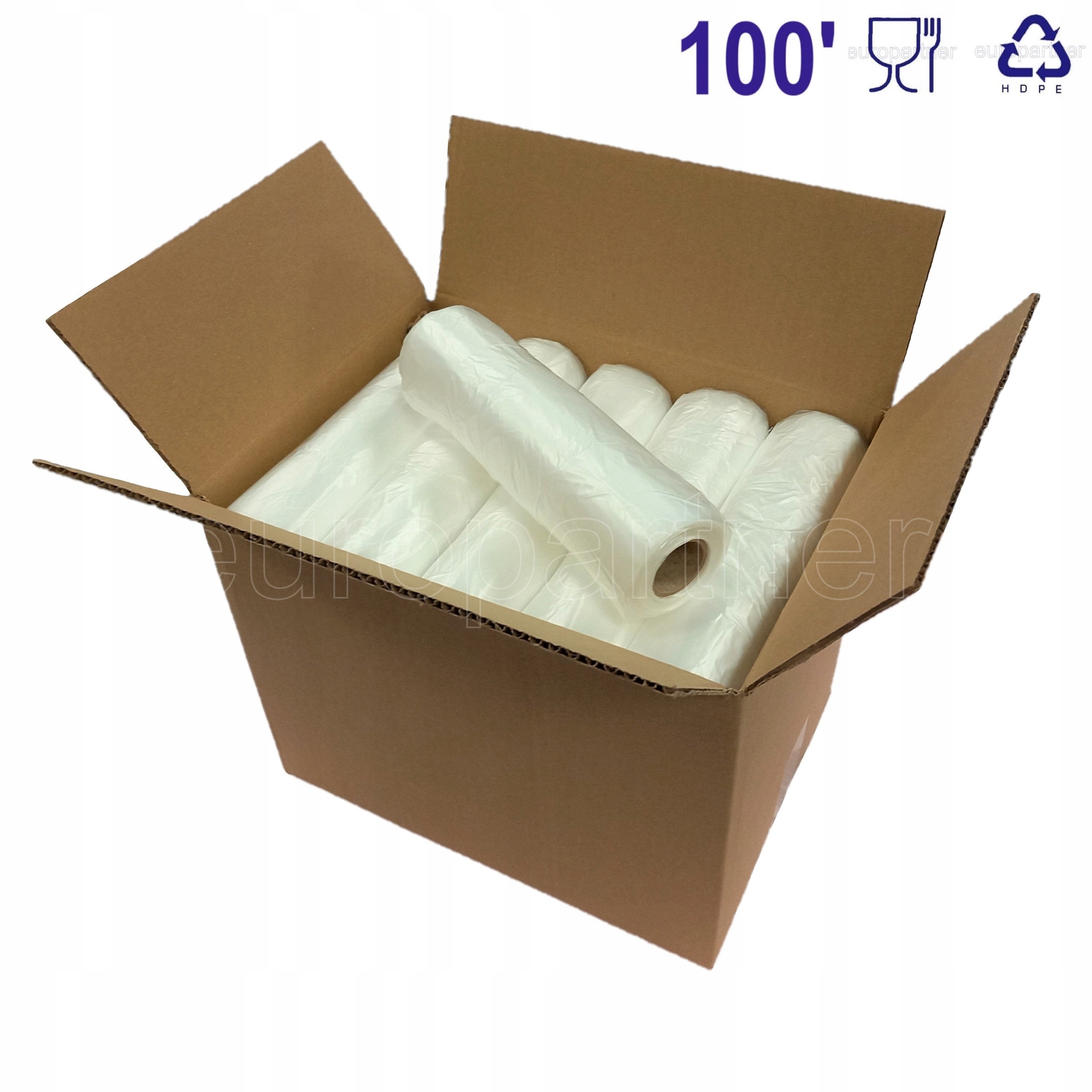 Reklamówki foliowe NA ROLCE Plast zrywki a'100 5kg MOCNE 20 rolek!