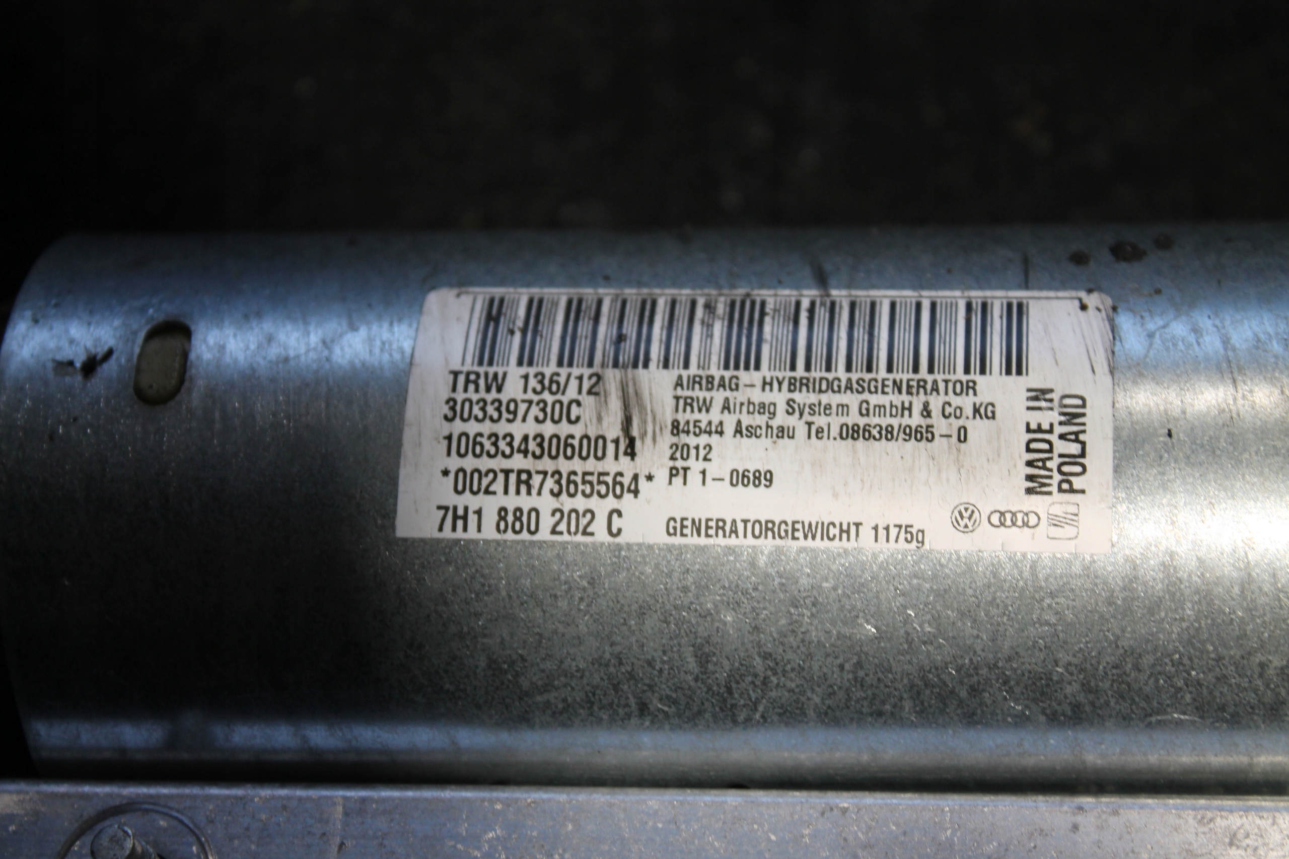 VW TRANSPORTER airbag POWIETRZNE 7H1880202C
