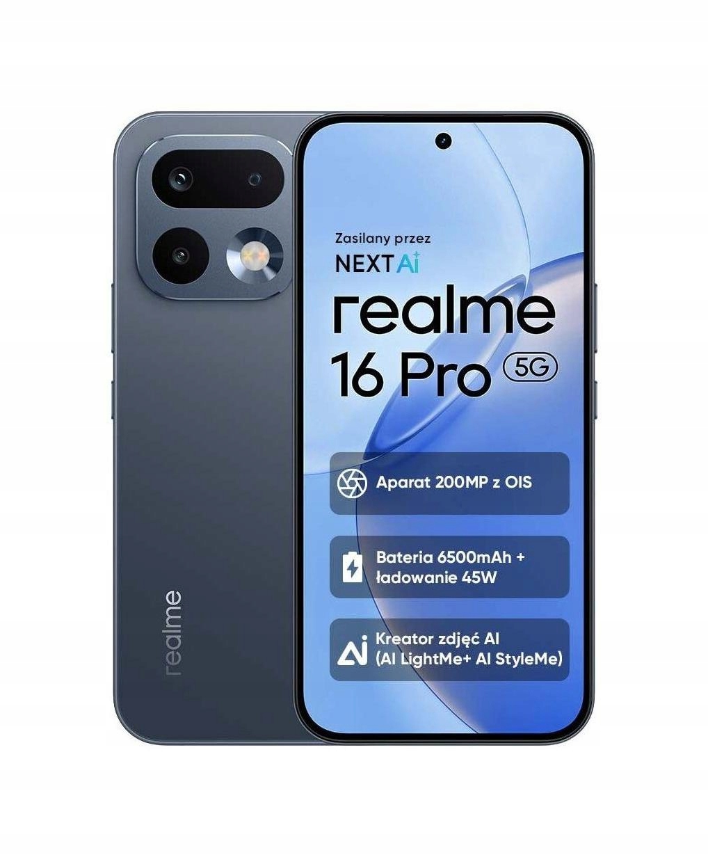 Smartfón realme 16 Pro 5G 8 Gb 256 Gb Amoled Ois Sivý Pebble Grey